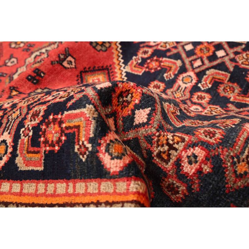 ECARPETGALLERY Hand-knotted Anadol Dark Navy, Red Wool Rug - 4'0 x 6'11