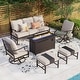 preview thumbnail 19 of 119, MAISON ARTS Outdoor Sofa Set 4/6-Piece Patio Conversation Set with 45'' Gas Fire Pit Table Set 5 - Beige