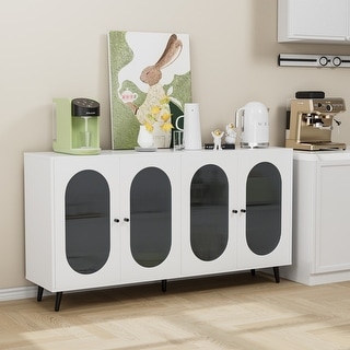 Sideboard Cabinet with Doors and Metal Legs