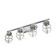 preview thumbnail 3 of 20, Hunter Starklake 4 Light Vanity Wall Light, Industrial, Cage, Rustic
