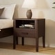 preview thumbnail 4 of 15, GDFStudio - Miri Mid-Century Modern Solid Bamboo Wood Nightstand with Drawer & Open Shelf, Softly Curved Edges Design