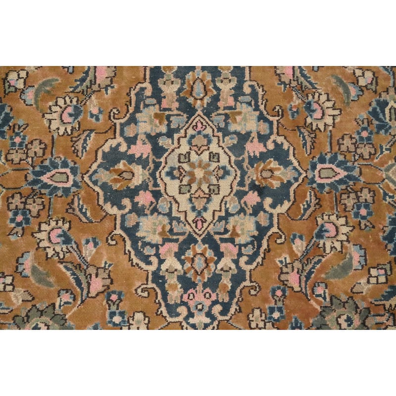 Hand Knotted Oriental 100% Wool Carpet Traditional Floral Brown Kashan Area Rug - 6' 3'' X 4' 2''