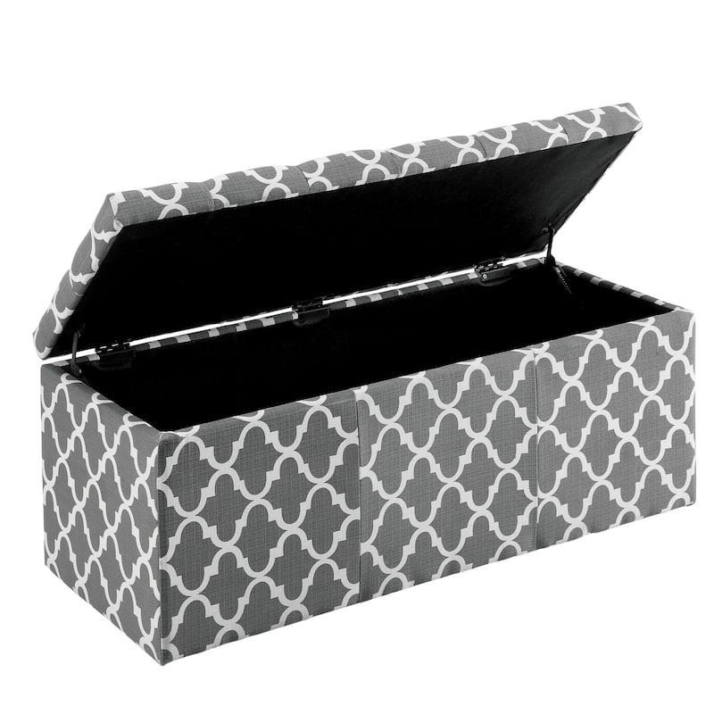 Gede Contemporary Fabric Lift-top Storage Bench by Furniture of America