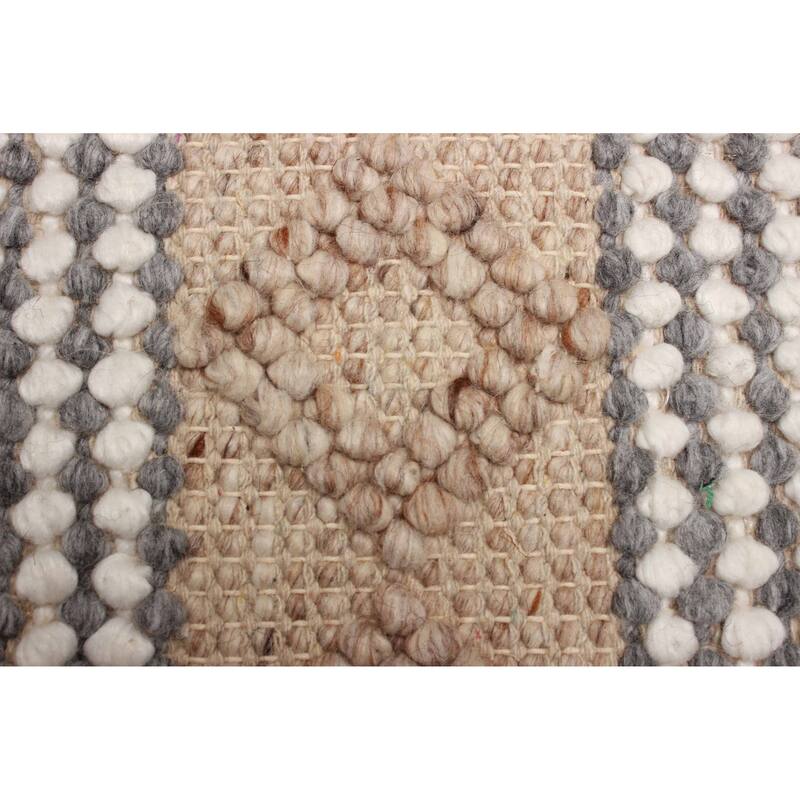 ECARPETGALLERY Braid weave Sienna Tan Wool Rug - 5'1 x 7'7