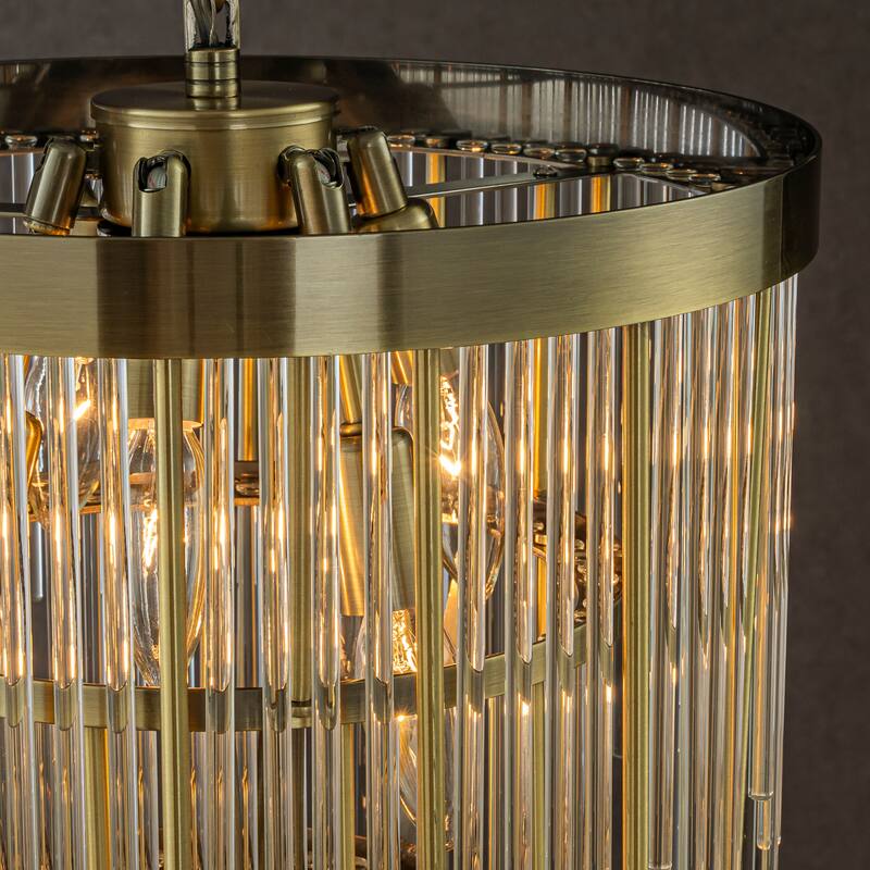 CraftHome Modern Glam Antique Bronze Waterfall Chandelier Adjustable Ceiling Pendant for Bedroom, Dining Room or Foyer