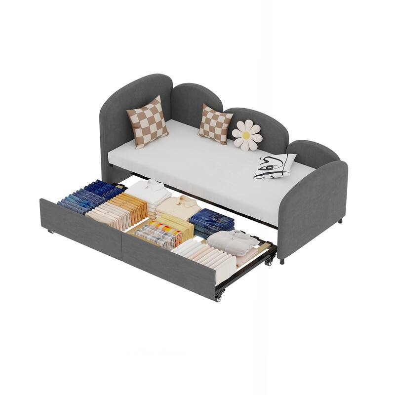 Twin Velvet Daybed With Trundle