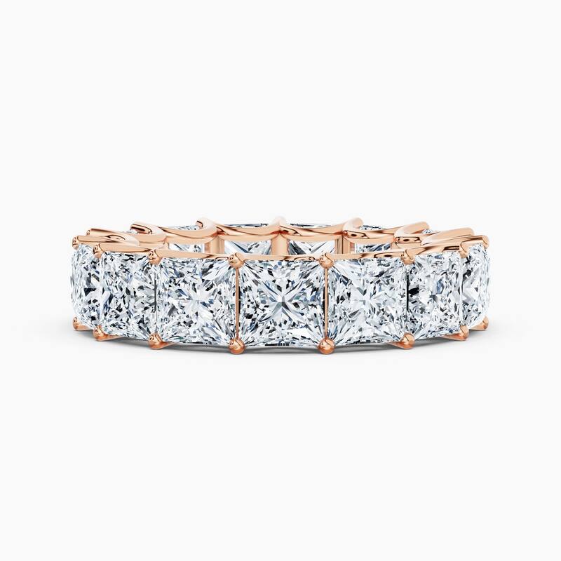 Auriya 14k Gold Princess Lab Grown Diamond Eternity Band 2.60 - 11.25 ct. tw. (F-G, VS) - 11.25 ct. wt. - 6 - Rose