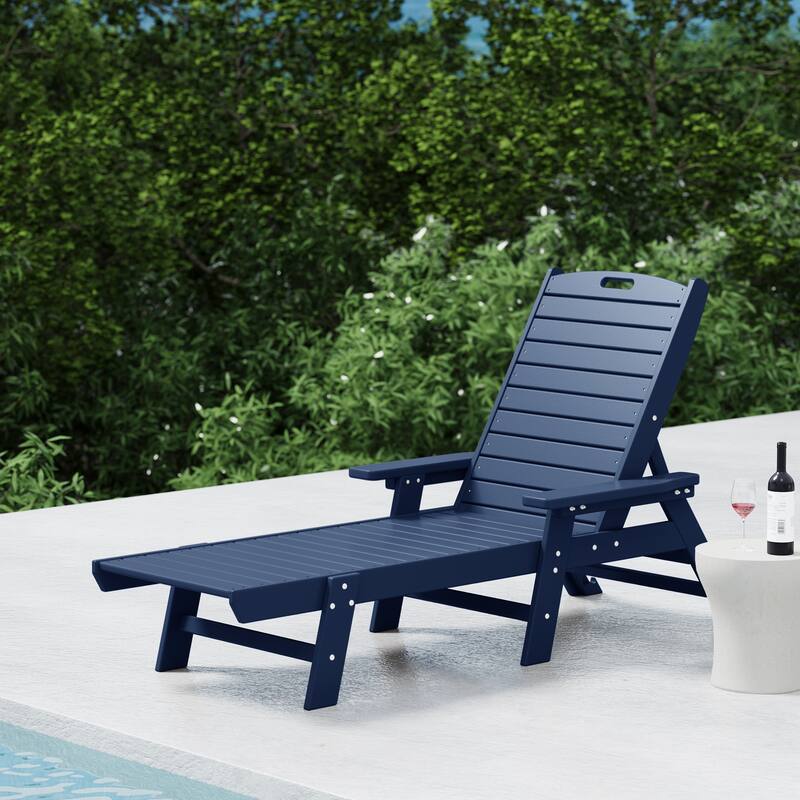 Laguna Hdpe All Weather Outdoor Patio Pool Reclining Chaise Lounge