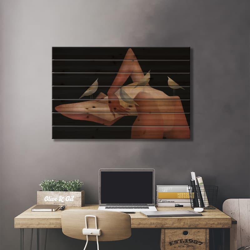 Human Forms Print On Wood by Valeriya Simantovskaya - Multi-Color
