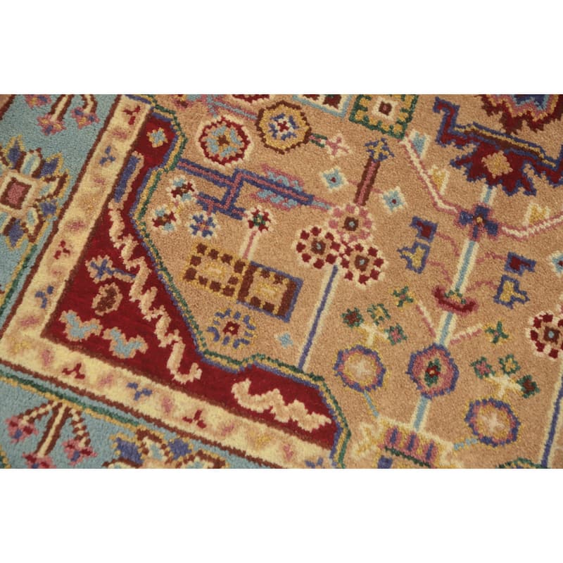Hand-knotted Traditional Wool Brown Geometric Area Rug Oriental Carpet - 5' 10'' X 4' 0''