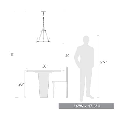 Alastair 3 Light Chandelier - 19x17.5"