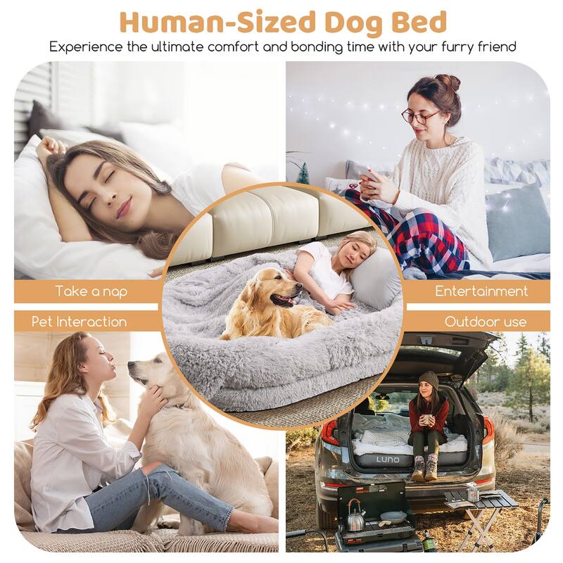 Gymax 68'' x 46'' x 10'' Human Dog Bed Orthopedic Dog Bed w/ Soft