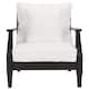 SAFAVIEH Couture Freida Wood Patio Arm Chair - 31.4" W x 35.6" L x 32.6" H - 31"W x 36"D x 33"H