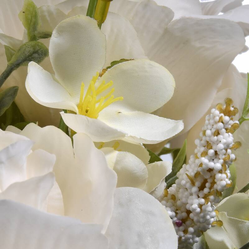 National Tree Company 19 in. Cream Rose Bundle