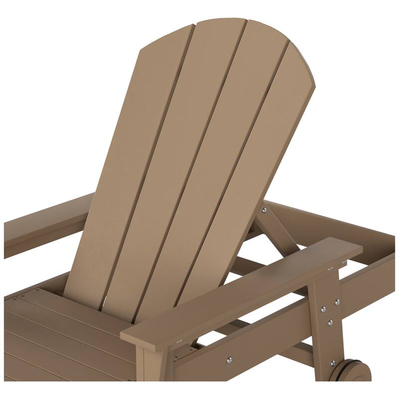 Polytrends Laguna Hdpe All Weather Outdoor Patio Pool Reclining Chaise Lounge With Side Table (2-Piece Set)