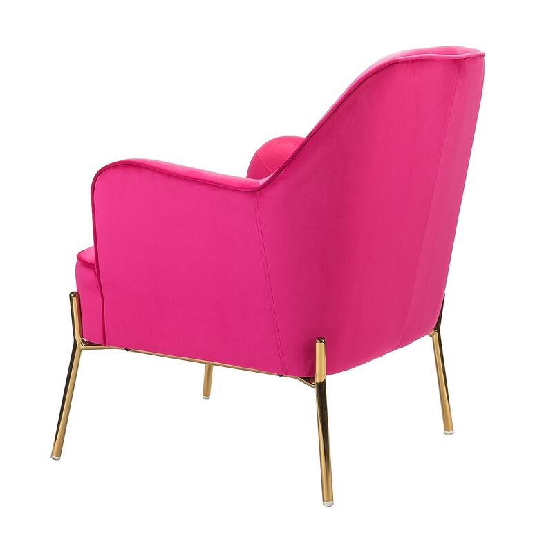 Barbara Modern Velvet Accent Chair for Bedroom with Metal Legs by HULALA HOME
