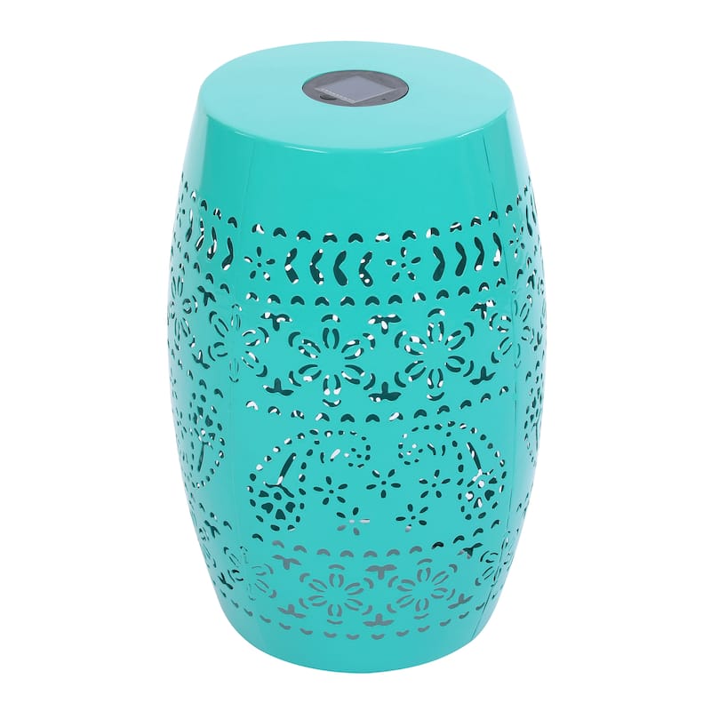 Danya Indoor/Outdoor Iron Side Table with Solar Powered Light and Built-In Battery by Christopher Knight Home