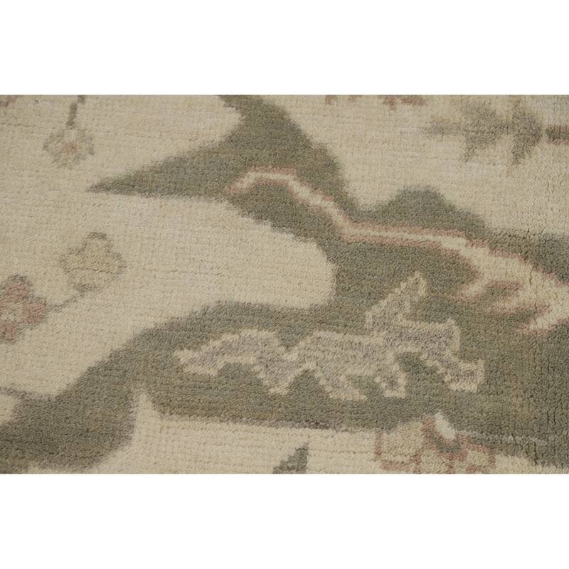 Earth Tone Oushak Indian Area Rug Handmade Oriental Floral Wool Carpet - 8'0" x 10'0"