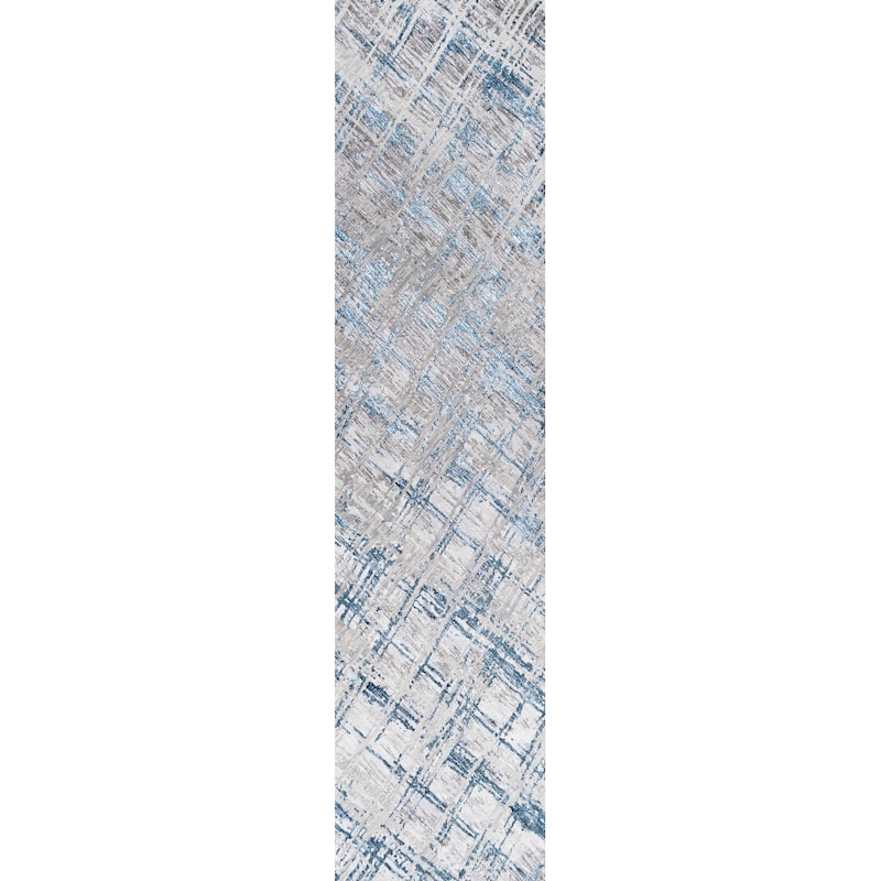 JONATHAN Y Tidal Modern Abstract Area Rug - 2 X 8 - Gray/Blue