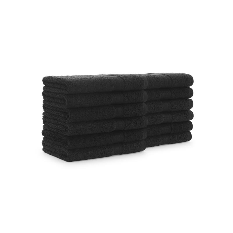 Arkwright True Color Towel Sets - Hand Towel - Set of 12 - Black