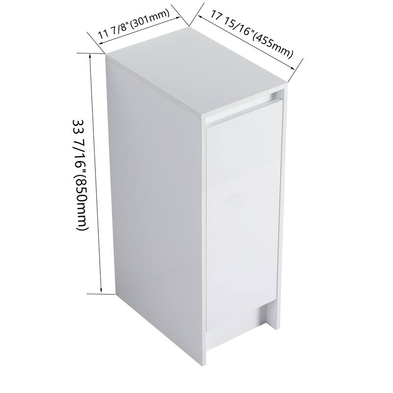 Freestanding Bathroom Vanity With Resin Sink - Glossy White