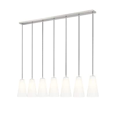 Farrell 7 Light Linear Chandelier in Brushed Nickel