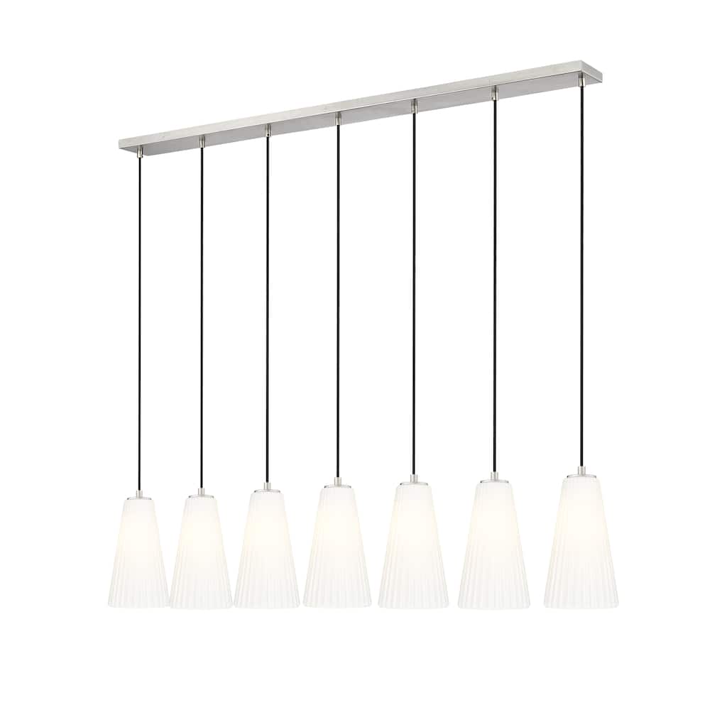 Farrell 7 Light Linear Chandelier in Brushed Nickel