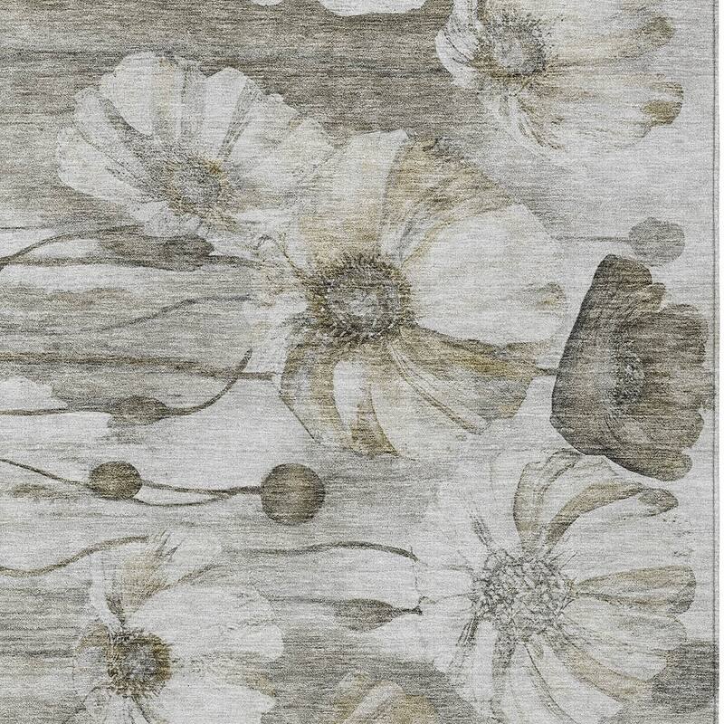HomeRoots Floral Transitional Rectangle Outdoor Rug
