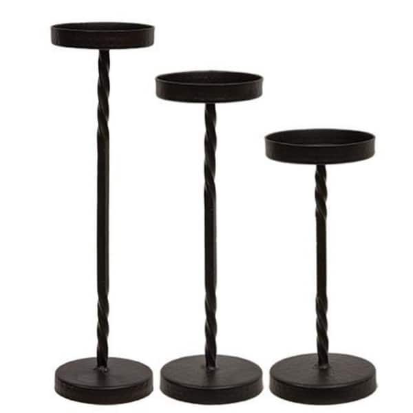 3/Set Wrought Iron Twisted Pillar Holders Set of three Bed Bath