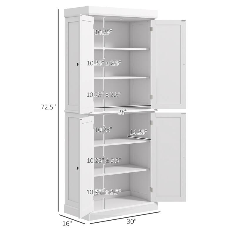 72.5" Kitchen Pantry Storage Cabinet