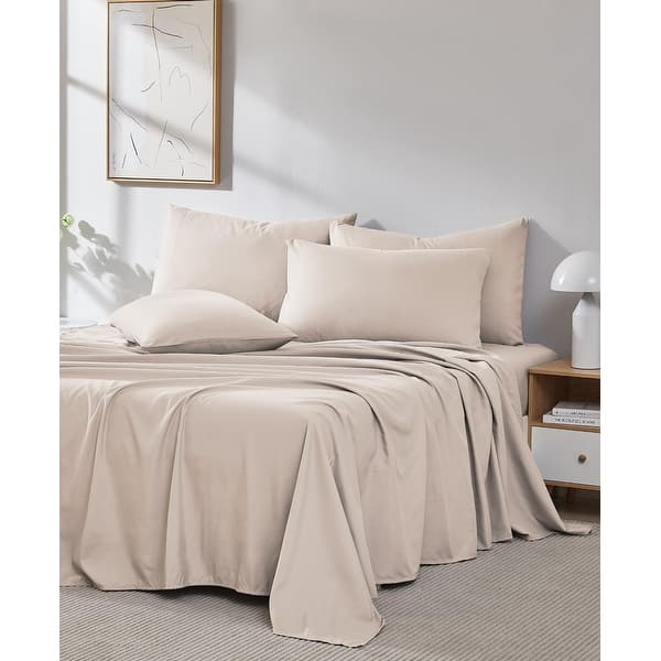 King Vilano 6-piece Ultra Soft Extra Deep Pocket Bed Sheet Set - Bone - King