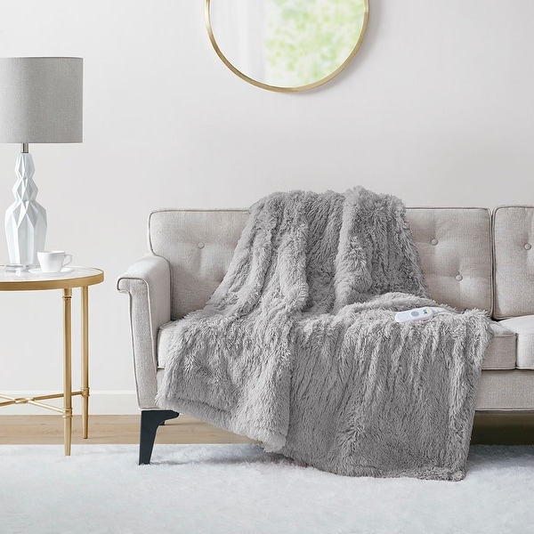 Malea Heated Shaggy Faux Fur Heated Throw by Serta - On Sale - Bed Malea Heated Shaggy Faux Fur Heated Throw by Serta - On Sale - Bed