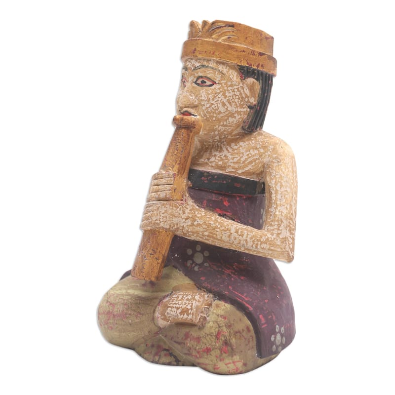 Novica Handmade Morning Healing Wood Statuette