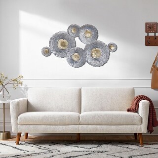 Silver and Gold Flowers Metal Modern Wall Decor - Bed Bath & Beyond ...