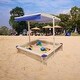 preview thumbnail 3 of 6, Wooden Sandbox w/Adjustable Canopy,Children's Wooden Sandbox with Covers