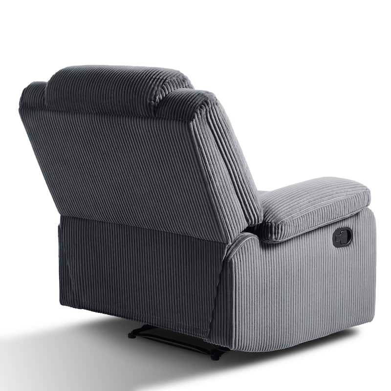 Corduroy Manual Recliner Chair with Footrest