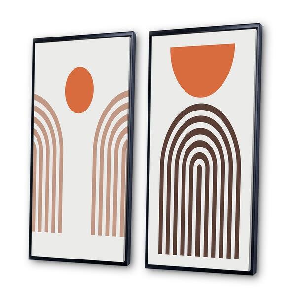 Designart "Minimalistic Creative Designs In Retro Colors III" Abstract