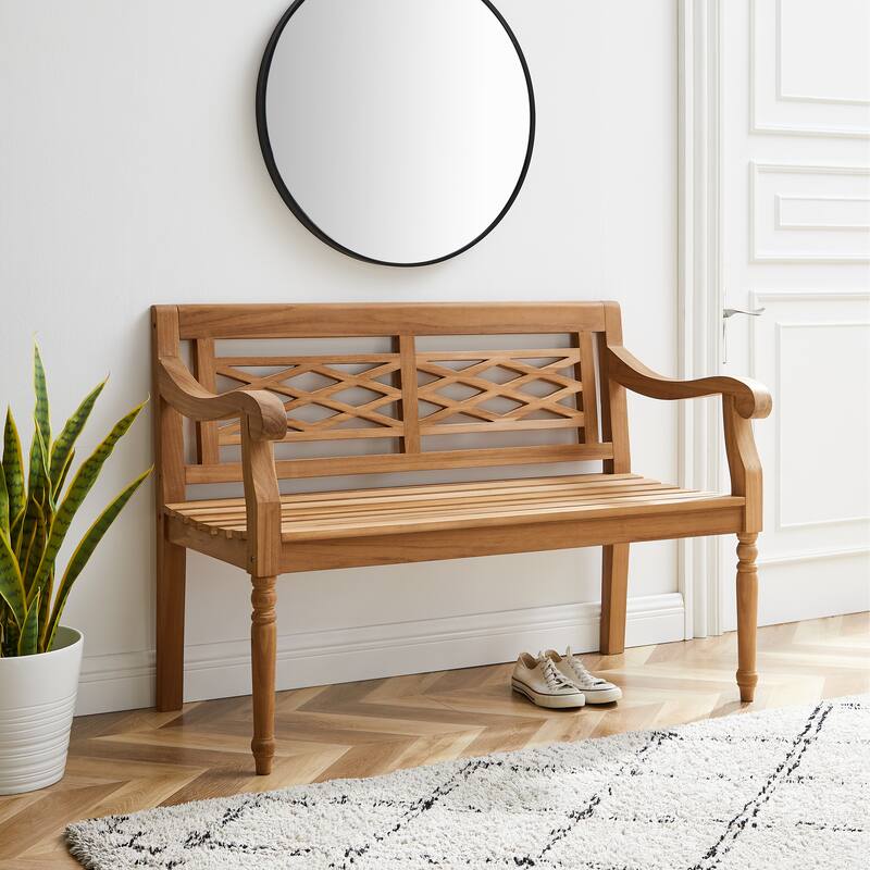 Crosley Olivier Indoor/Outdoor Teak Bench - 24"x47.25"x34.25"