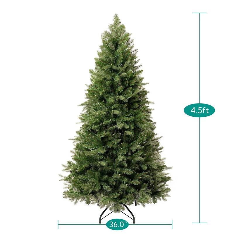 Traditional Artificial Christmas Tree with Lights, Prelit Christmas Tree, Pine Fir Christmas Tree with LED Lights