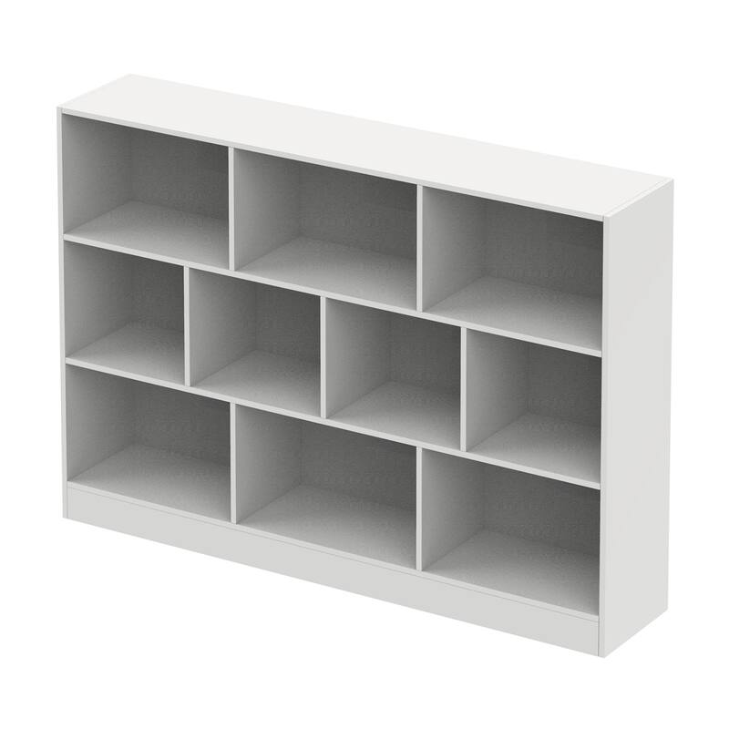 40.9'' H x 55.1'' W Geometric Bookcase Living room storage bookshelf
