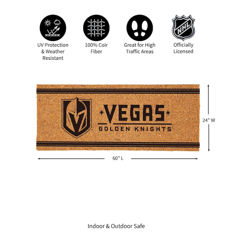 Vegas Golden Knights Monochrome Indoor/Outdoor Coir Door Mat