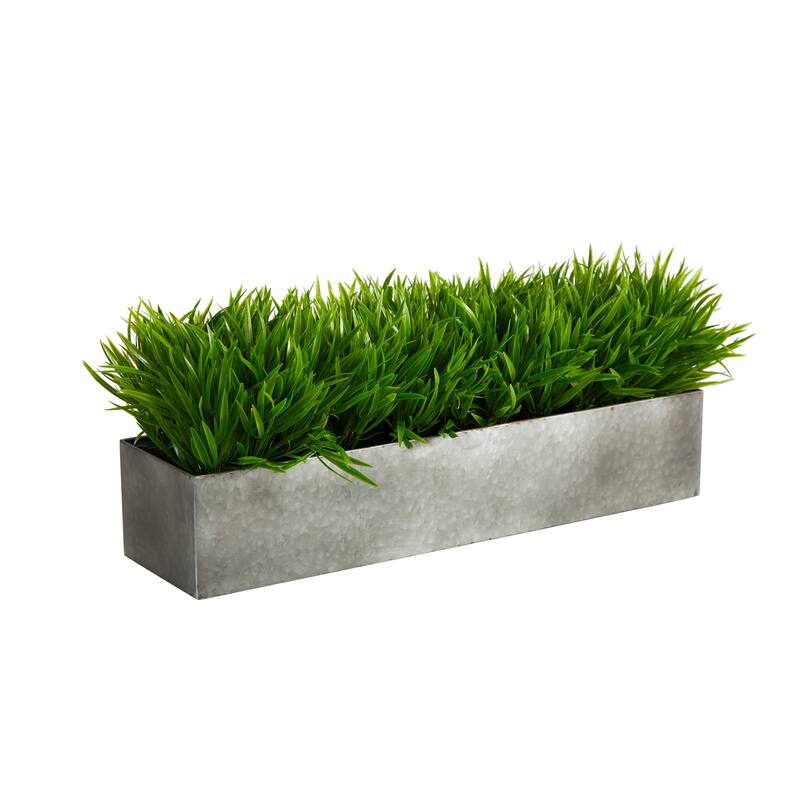 25" Wild Grass Artificial Plant in Metal Planter - 5"