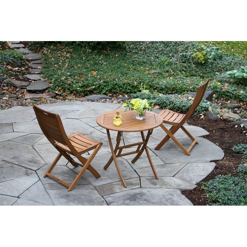 Eilaf 30" Folding Eucalyptus Bistro Table