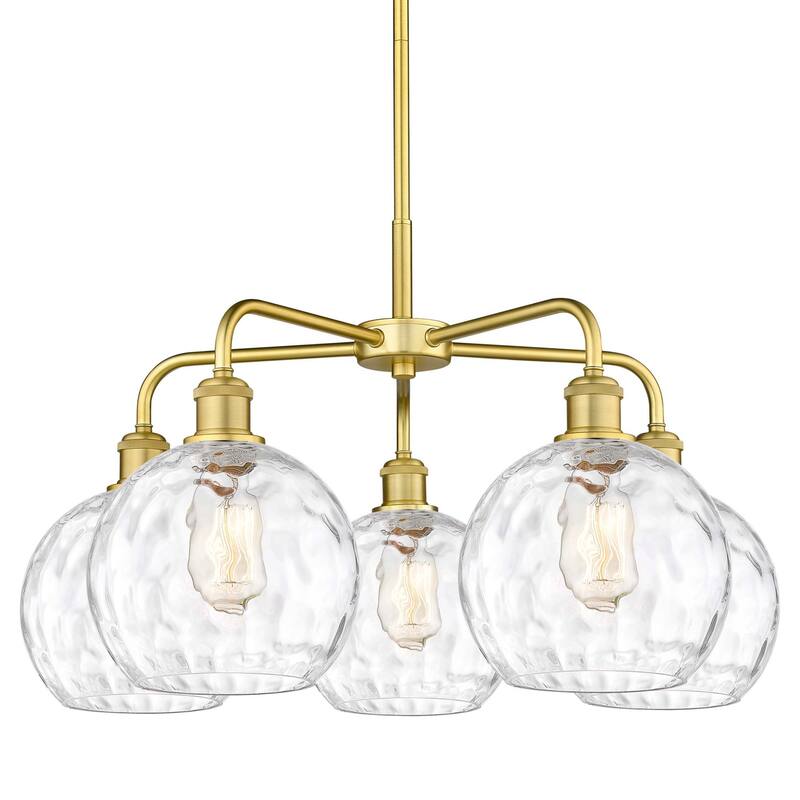 Innovations Lighting 516-5CR-16-26 Athens Water Glass Chandelier - Satin Gold / Clear Water Glass