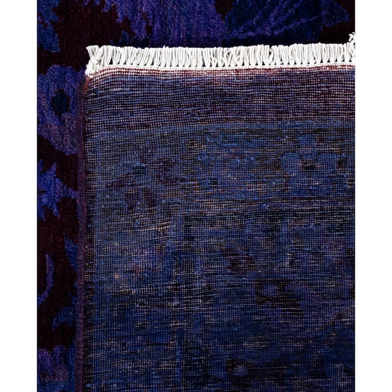 Overdyed One-of-a-Kind Hand-Knotted Area Rug - Purple - 9' 1" x 12' 0"
