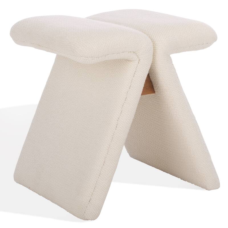 SAFAVIEH Couture Tessabella Teddy Fabric Ottoman