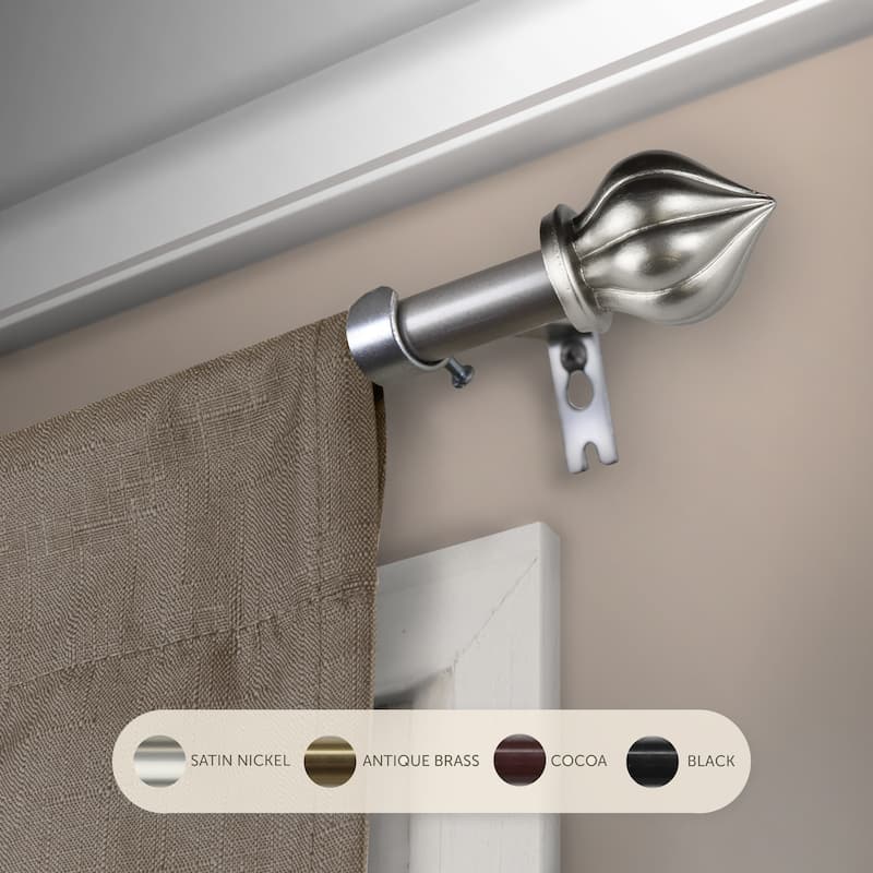 InStyleDesign Jan Curtain Rod 5/8-inch dia. - 48 to 84 inches - Satin Nickel