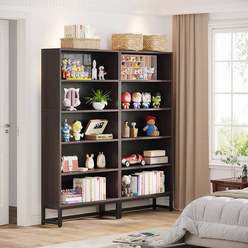 70.8 Inches Tall Bookcase and Bookshelf, 5-Tier Large Bookcases - 11.81"D x 31.5"W x 70.87"H