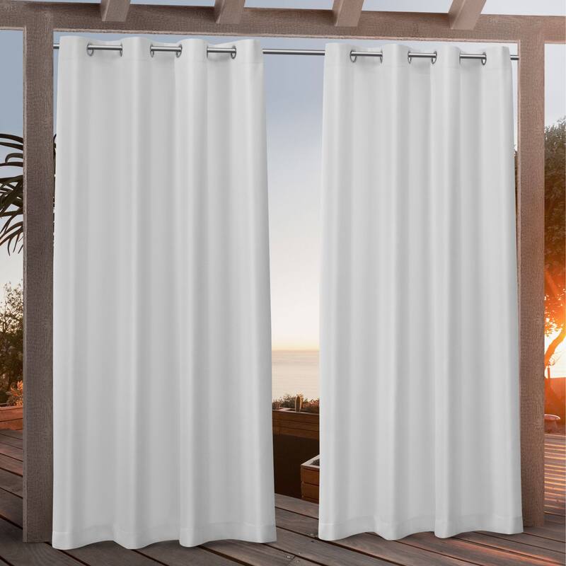 Nicole Miller Canvas Outdoor Curtain Panel Pair - 54x108 - Winter
