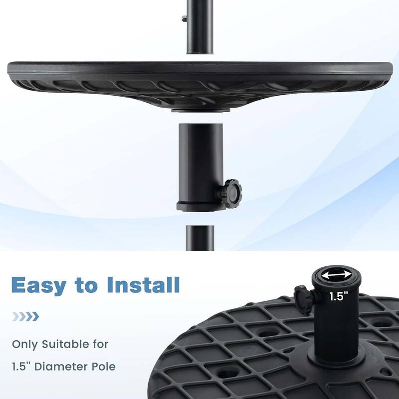 20" Outdoor Umbrella Table Side Table with 1.5" Umbrella Hole